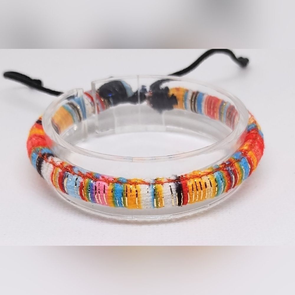 Men's bracelet striped punk hemp new e41
